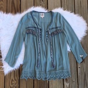 Knox Rose NWOT Boho Tassel Fringe Cardigan Sweater